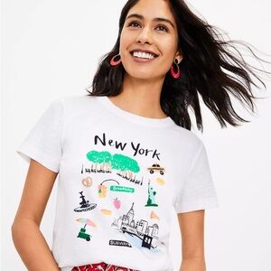 LOFT White New York Graphic Tee